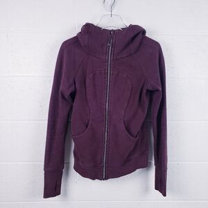 Lululemon Scuba Full Zip Hooded Sweatshirt Burgundy Purple Size 6